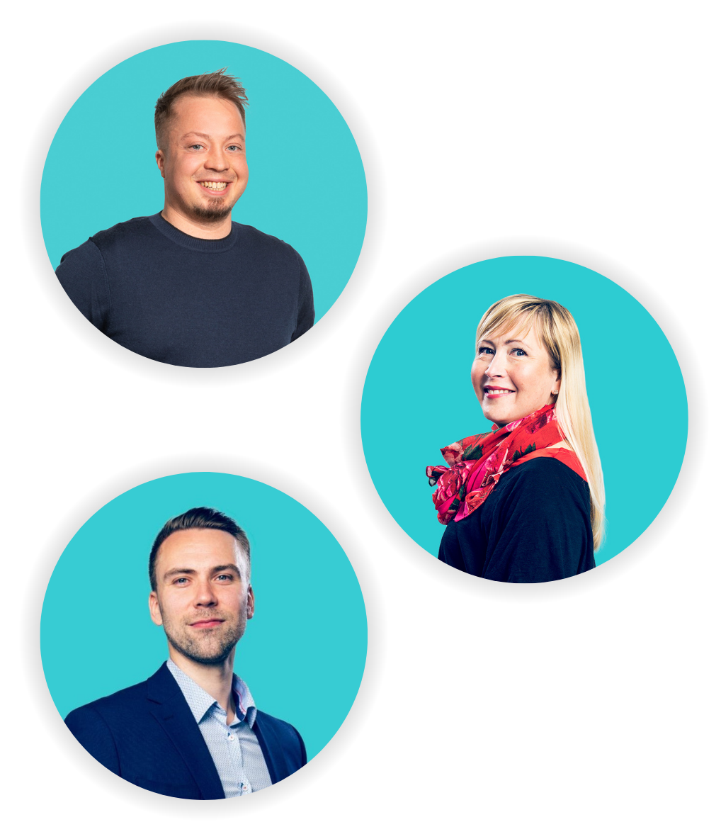 Timo, Tuomas ja Minna - Talgraf Oy.